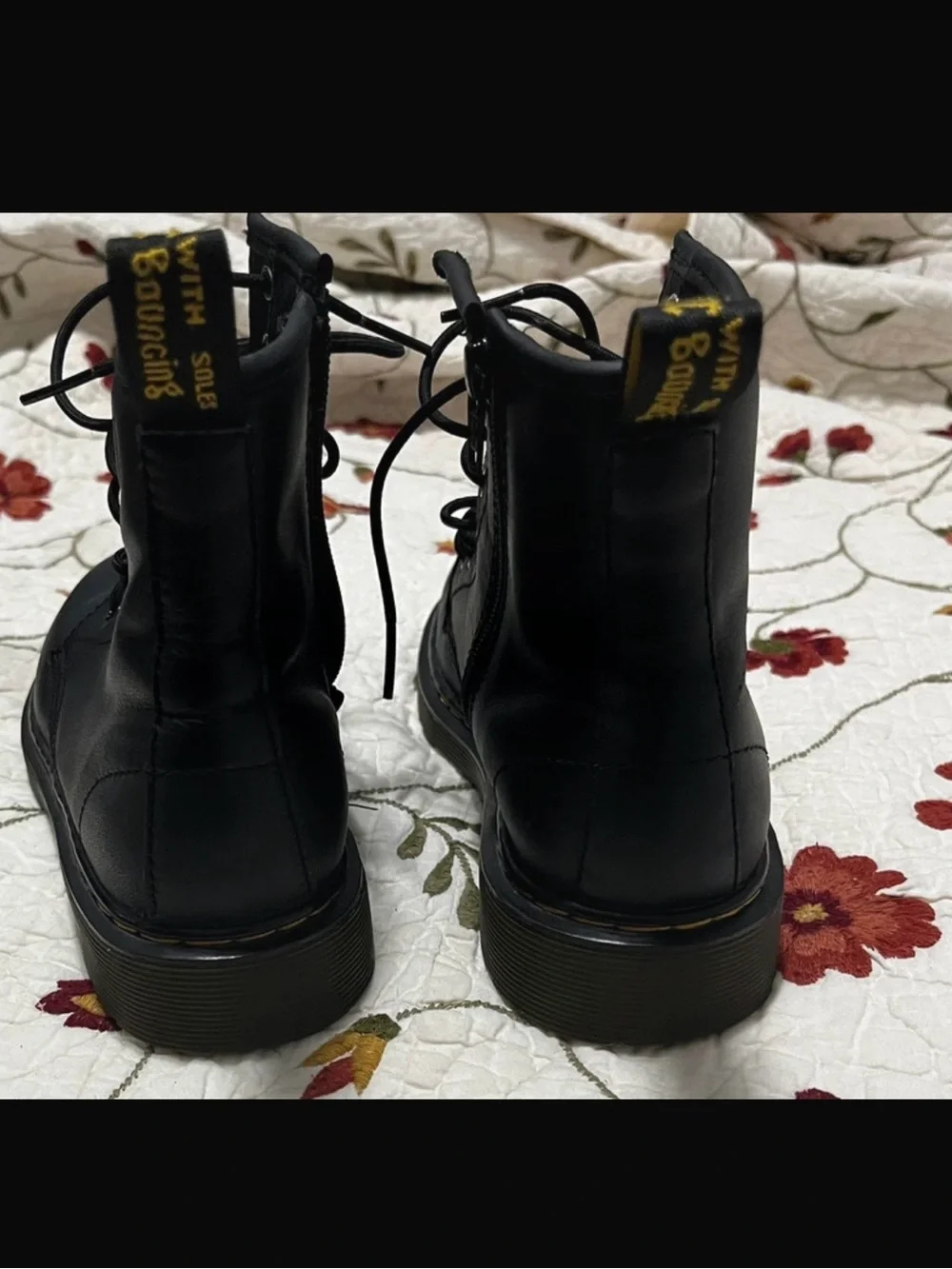 Dr. Martens Black Leather Lace-Up Combat Boots
